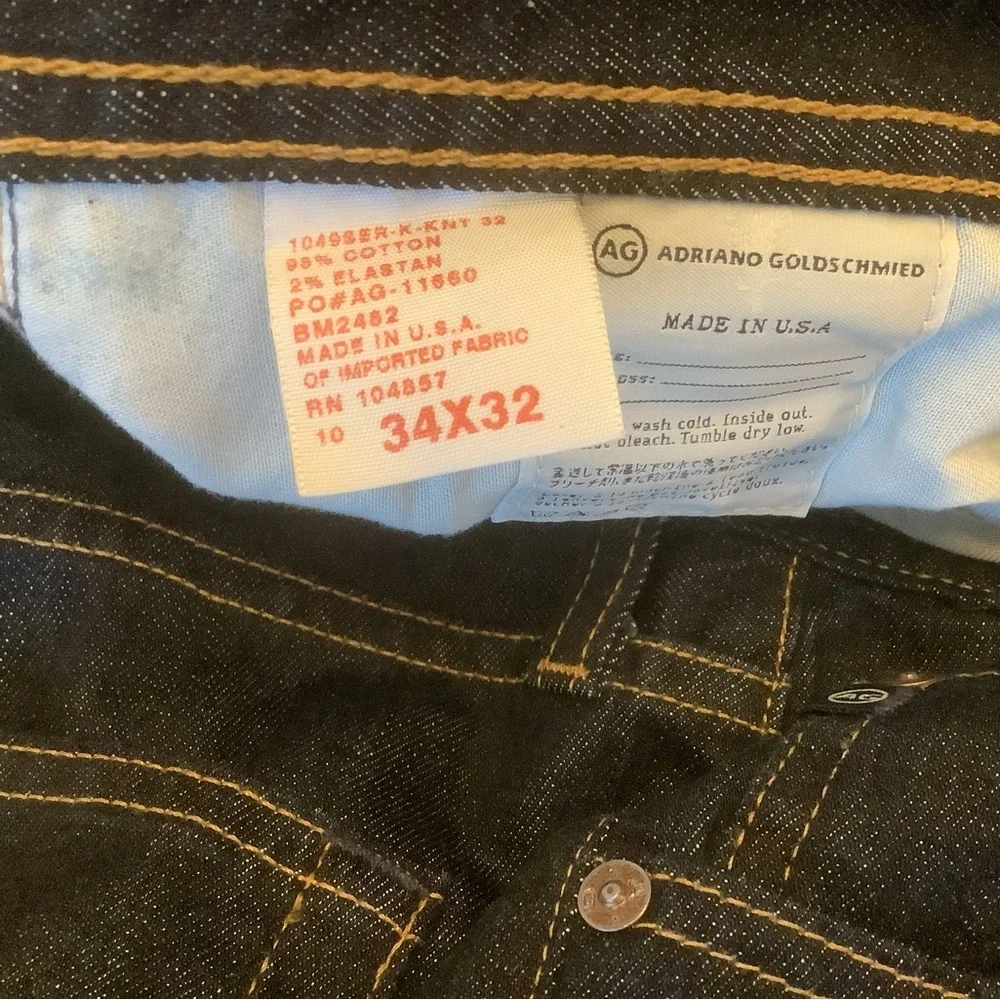 AG Adriano Goldschmied Protege Jeans 34x32 Dark Wash Straight Leg Men’s NWOT